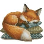 Coussin canevas renard