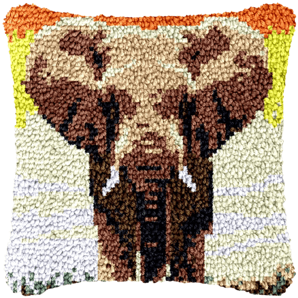 Coussin canevas éléphant