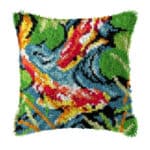 Coussin canevas carpe koi