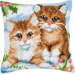 Coussin canevas chaton