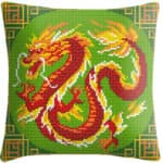Coussin canevas dragon