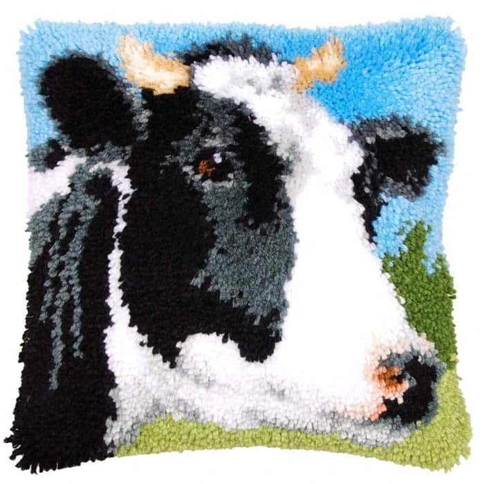 Coussin canevas vache